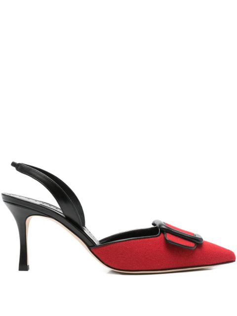 Manolo Blahnik 70mm leather heeled pumps - Red - zdjęcie produktu nr 1