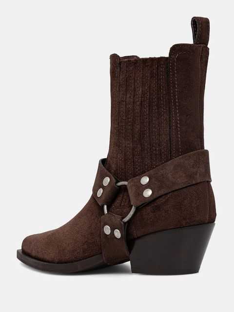 Answear.LAB sztyblety zamszowe kolor brązowy na słupku