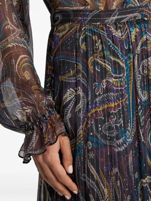 ETRO ruffled paisley-motif silk maxi skirt - Black