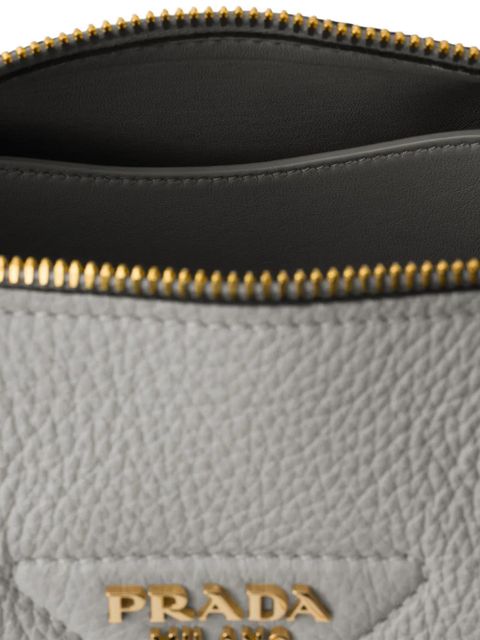 Prada logo-detail leather tote bag - Grey
