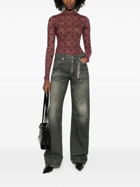 Marine Serre Moonogram long-sleeve top - Red - zdjęcie produktu nr 2