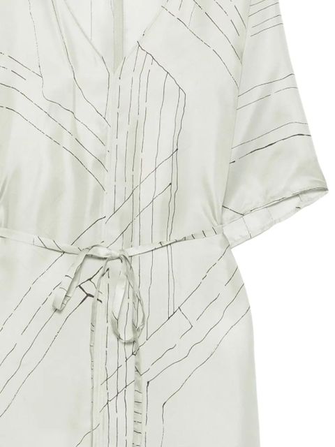 Alysi abstract-print tie-waist midi dress - Green