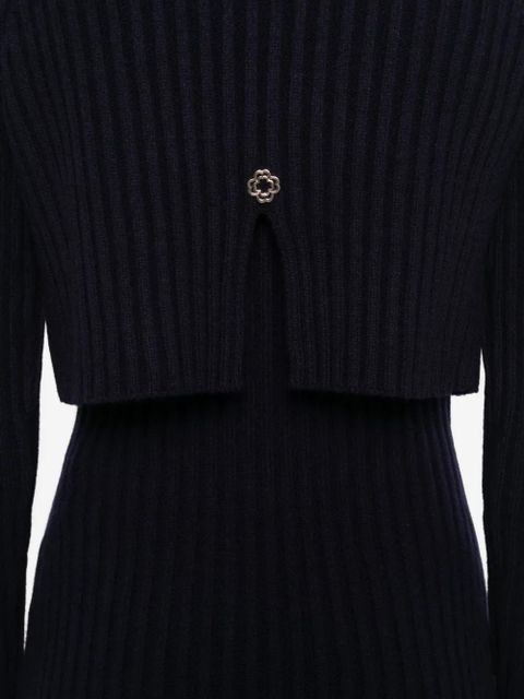 Maje ribbed high-neck dress - Blue