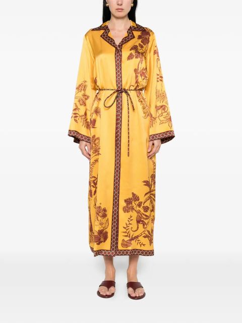 ALEMAIS floral-print belted dress - Yellow
