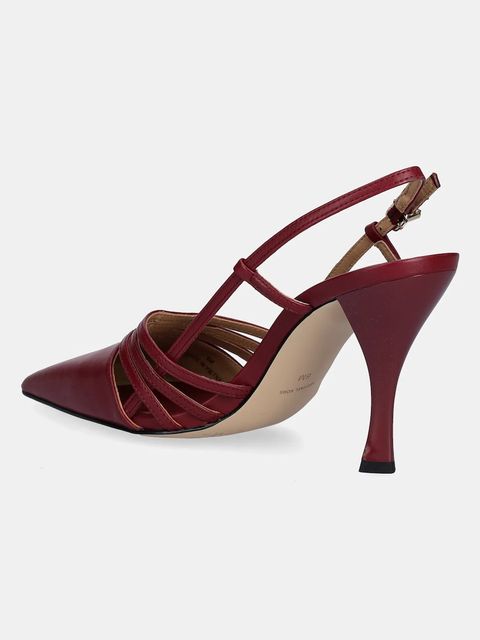 MICHAEL Michael Kors szpilki skórzane Haisley kolor bordowy 40T5HSHP1L.691