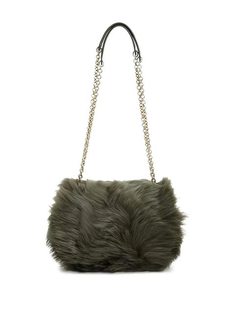 Saint Laurent Jamie shearling shoulder bag - Green