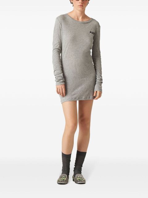 Miu Miu ribbed knit jersey dress - Grey - zdjęcie produktu nr 2