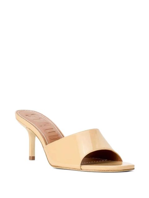 STAUD Bea patent-finish heeled mules - Neutrals - zdjęcie produktu nr 2