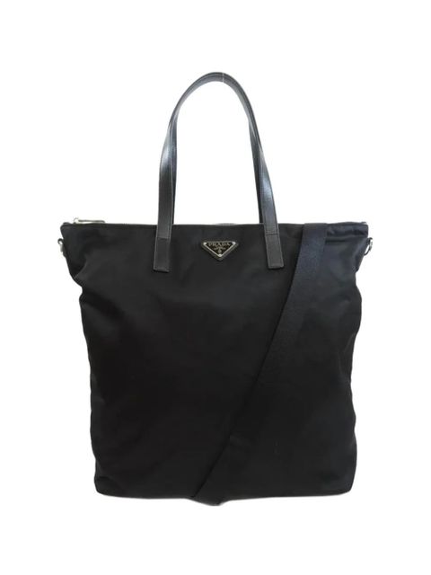 Prada logo-triangle tote bag - Black - zdjęcie produktu nr 1