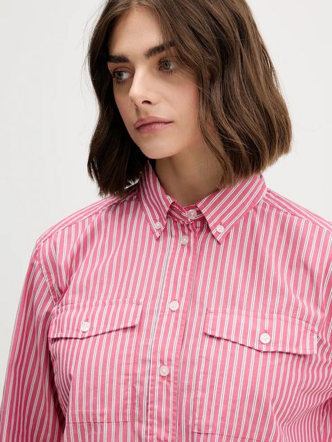 Tommy Jeans koszula bawełniana damska kolor czerwony relaxed z kołnierzykiem klasycznym DW0DW21453 - zdjęcie produktu nr 2