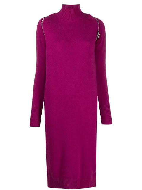 Diesel zip reveal roll neck knit dress - Pink - zdjęcie produktu nr 1