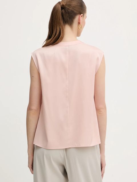 BOSS bluzka jedwabna damska kolor fioletowy gładka 50548238 - zdjęcie produktu nr 2