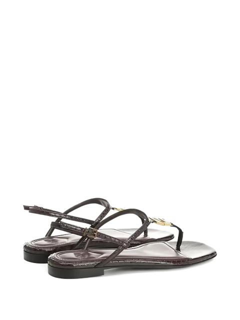 FENDI Fold logo-detail leather sandal - Brown