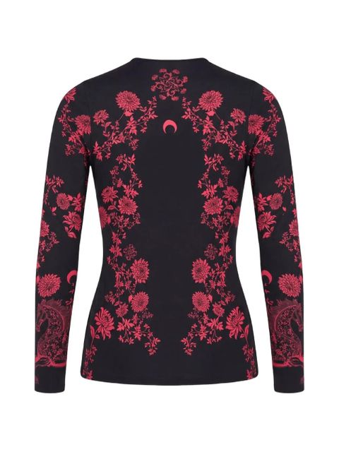 Marine Serre horses-print long-sleeved T-shirt - Black - zdjęcie produktu nr 2