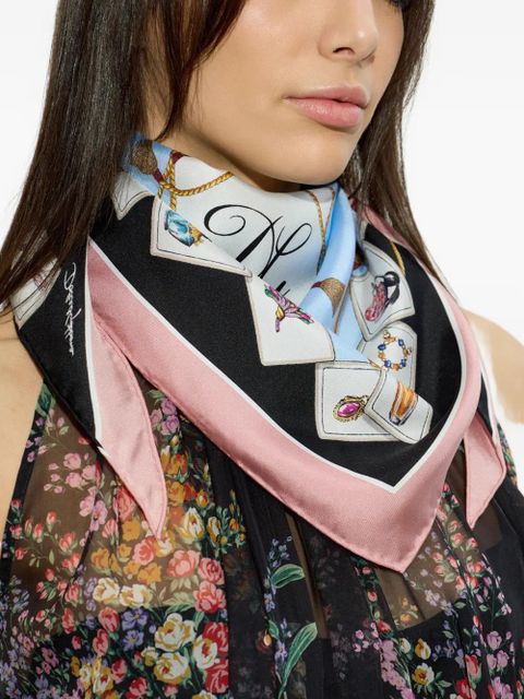 Dolce & Gabbana printed silk scarf - Blue