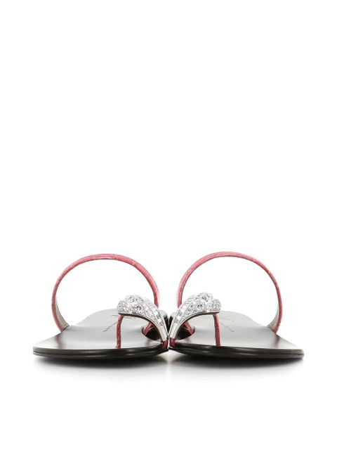 Giuseppe Zanotti crystal embellished leather sandals - Pink