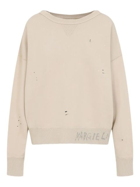 Maison Margiela logo-print sweatshirt - Neutrals - zdjęcie produktu nr 1
