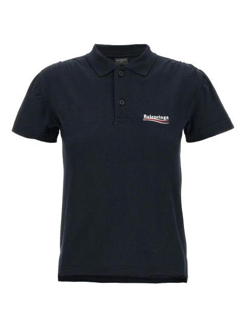 Balenciaga logo-embroidered polo top - Blue - zdjęcie produktu nr 2