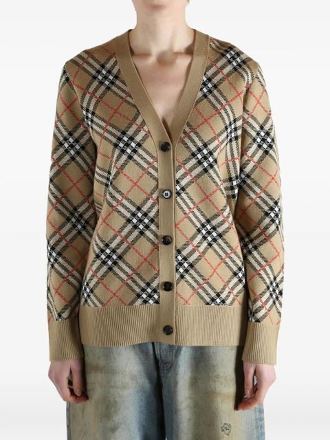 Burberry check-pattern cardigan - Neutrals - zdjęcie produktu nr 2