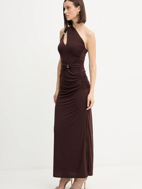 Herve Leger sukienka Aurora kolor brązowy maxi dopasowana RMJ8536054 - zdjęcie produktu nr 2
