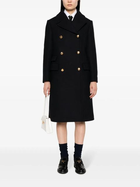 Prada virgin wool double-breasted coat - Blue