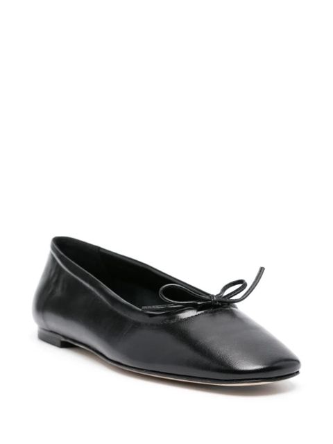 Aeyde Delfina leather ballerina shoes - Black