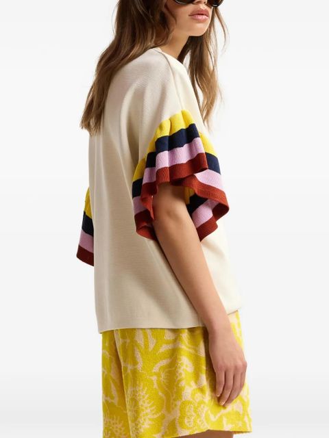 Essentiel Antwerp Januari striped-sleeve sweater - Neutrals