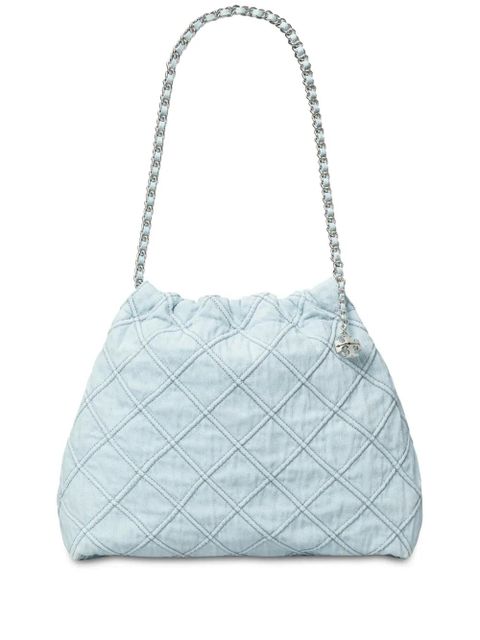 Tory Burch Fleming denim hobo bag - Blue
