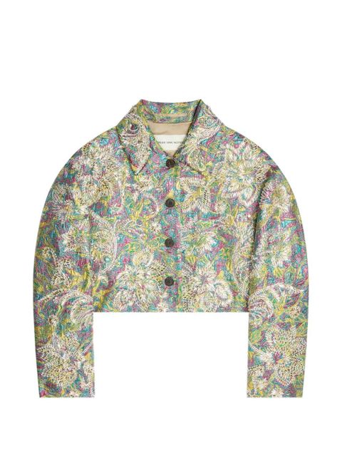 DRIES VAN NOTEN jacquard-pattern jacket - Green - zdjęcie produktu nr 1