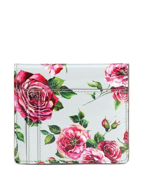 Dolce & Gabbana floral-print wallet - Blue