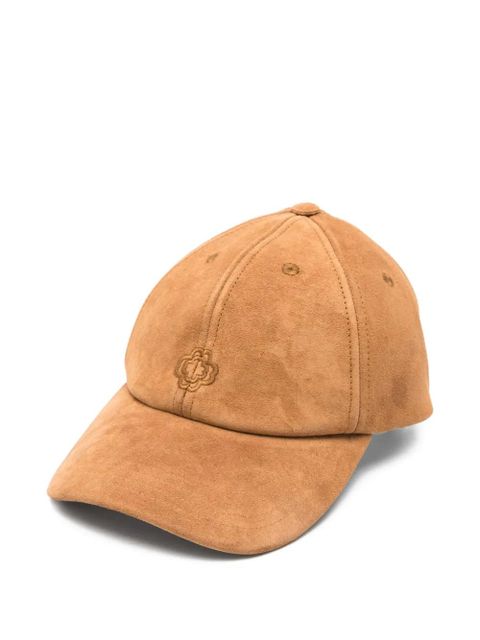 Maje embroidered-logo suede cap - Brown - zdjęcie produktu nr 1