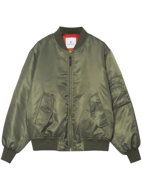 ANINE BING Leon satin bomber jacket - Green - zdjęcie produktu nr 1