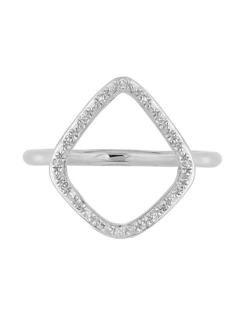 Monica Vinader Riva Diamond Hoop ring - Silver