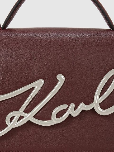 Karl Lagerfeld torebka skórzana K/SIGNATURE kolor brązowy A1W30036