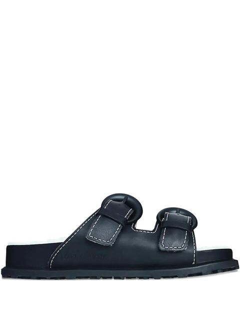 Marine Serre double-buckle leather sandals - Black - zdjęcie produktu nr 1