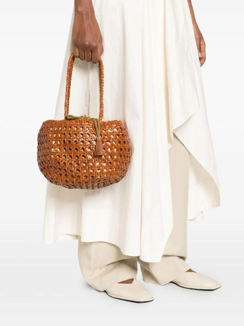 DRAGON DIFFUSION small Juventus braided bucket bag - Brown