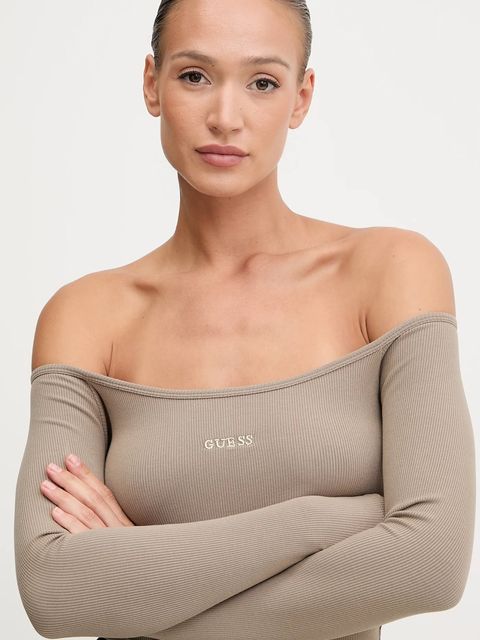 Guess longsleeve CARLA damski kolor zielony V5YP07 K8RT2