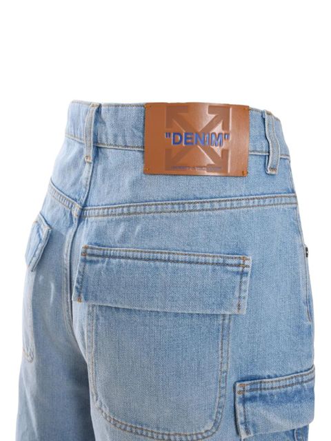Off-White denim cargo shorts - Blue