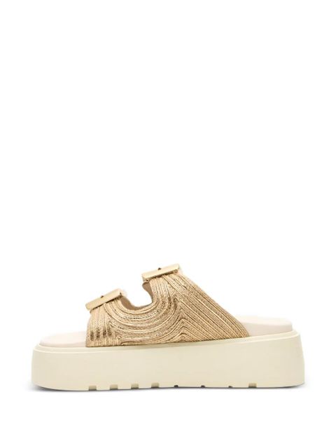 Casadei Thaiti Birki buckle slides - Gold