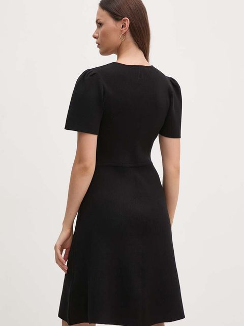 Dkny sukienka kolor czarny mini rozkloszowana DD4EN992