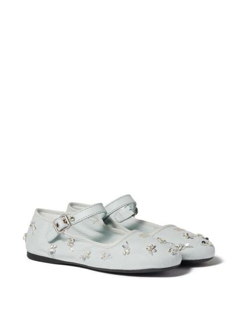 Miu Miu embroidered drill ballerinas - Green - zdjęcie produktu nr 2