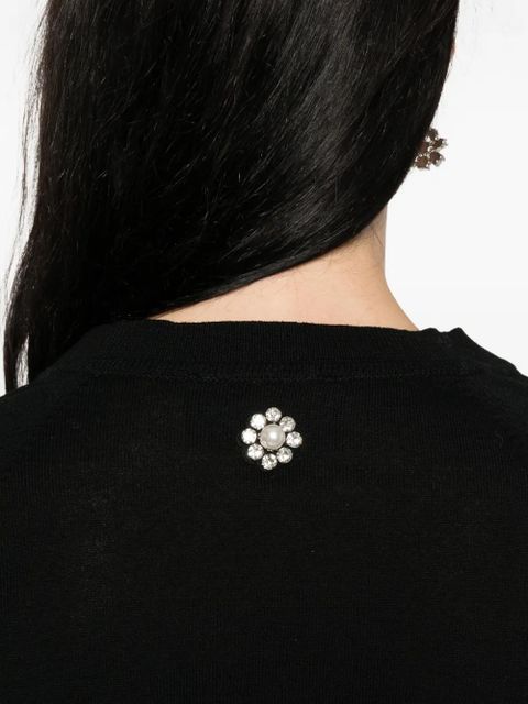 Simone Rocha pearl embellished cardigan - Black