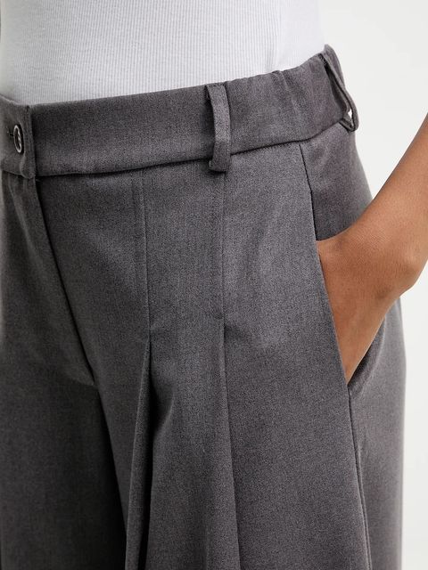 Answear.LAB spodnie damskie kolor szary szerokie high waist