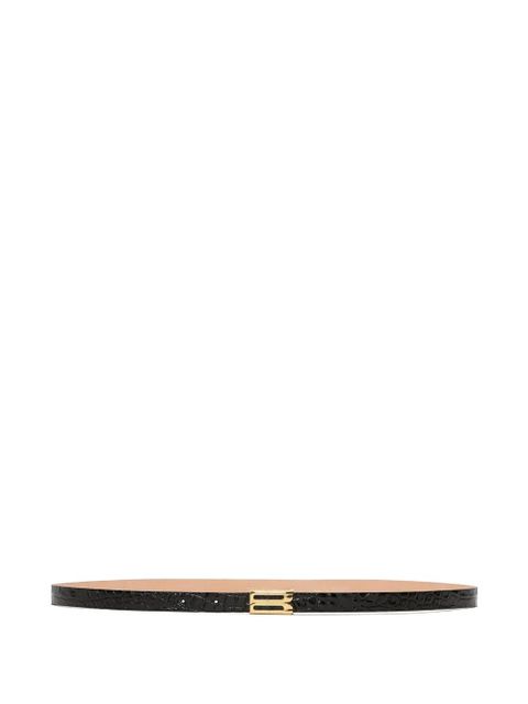 Victoria Beckham micro Dorian croc-effect leather belt - Black - zdjęcie produktu nr 1