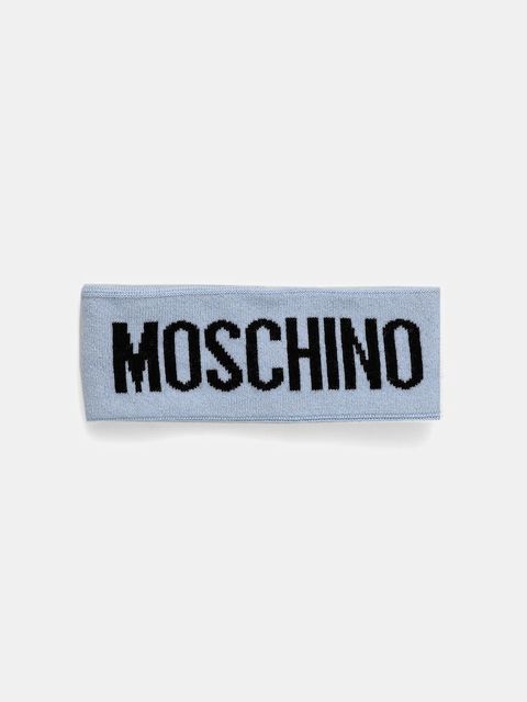 Moschino opaska wełniana kolor niebieski M2355 65235 - zdjęcie produktu nr 1