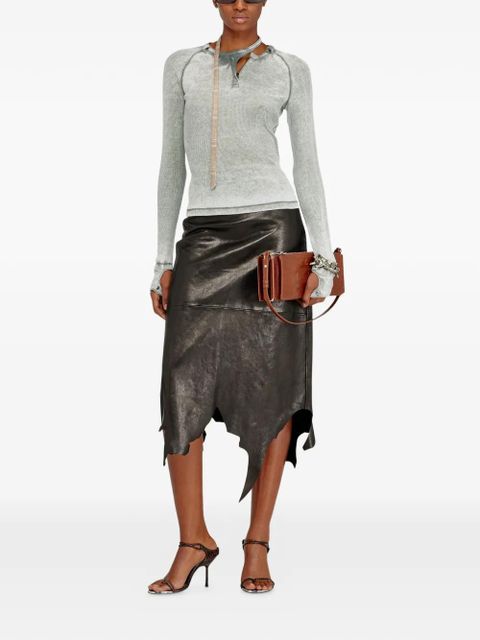 Diesel L-Torn panelled irregular-hem skirt - Black - zdjęcie produktu nr 2