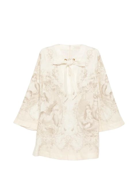 ZIMMERMANN tie neck tunic dress - Neutrals - zdjęcie produktu nr 1