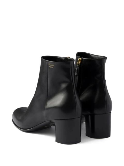 Prada 55mm side-zip leather boots - Black