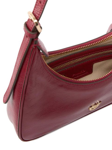 PINKO gold-tone leather shoulder bag - Red