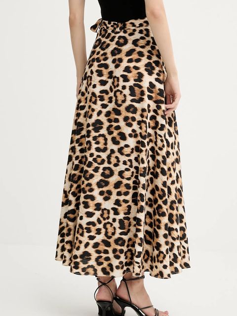 MUNTHE spódnica UBBA kolor brązowy maxi rozkloszowana 255120525519